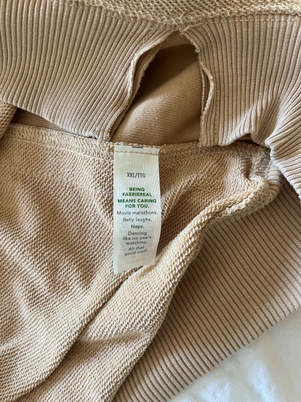 Aerie Women's Tan Oversized Crewneck Sweatshirt, 2X Plus Size - Picture 9 of 16